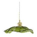 Roheline/kuldne klaasist ripplamp &oslash; 30 cm Nugget - Jotex