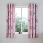 Roosa laste kardin 2tk 168x183 cm Enchanted Butterfly - Catherine Lansfield