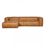 Pruun nurgadiivan taaskasutatud nahast , vasakpoolne nurk Bean - WOOOD