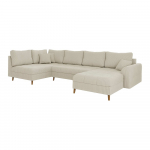 Kreem velvetist nurgadiivan (parem nurk/U) Ariella - Ropez
