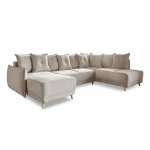 Beež velvetist nurgadiivanvoodi (parem nurk/"U") Lazy Lukka - Miuform