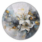 Sinine-hall pestav &uuml;mmargune vaip &oslash; 100 cm Golden Lilly - Mila Home