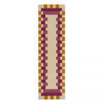 Kollane-roosa k&auml;sitsi kootud villane koridorivaip 60x230 cm Kai Wool Border - Flair Rugs