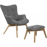 Hall sametist tugitool koos jalatoega Niko - Ropez