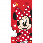 Punane puuvillane laste r&auml;tik 70x140 cm Minnie "Red heart" - Jerry Fabrics