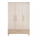 Kreem tammespoonist laste riidekapp 118x190x52 cm Sidney - Roba