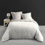 Valge-beež kaheinimese/pikendatud puuvillane perkaal voodipesu 240x220 cm Eliot - douceur d'int&eacute;rieur