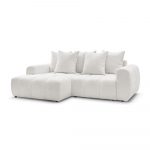 Valge bukleekangast panipaigaga nurgadiivanvoodi (vasak nurk) Roxelane - Bobochic Paris