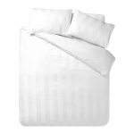 Valge 3-osaline satiinist voodipesu 200x200 cm So Soft Satin Stripe - Catherine Lansfield