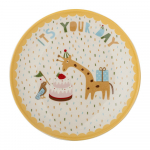 Kollane/kreem kivikeraamikast laste taldrik &oslash; 16 cm Celebrate - Bloomingville Mini