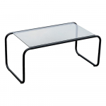 Must kohvilaud klaasist pealispinnaga 40x80 cm Ventana - Leitmotiv