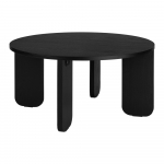 Must &uuml;mmargune kohvilaud tammepuust pealispinnaga, &oslash; 75 cm Kuvu - noo.ma