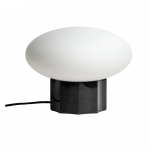 Valge/must metallist laualamp klaasist varjuga (k&otilde;rgus 20 cm) Idela - Kave Home