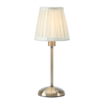 Kreemikas/messingv&auml;rvi kangast LED-laualamp h&auml;mardatava/kaasaskantava valgusega (k&otilde;rgus 35 cm) Anno - Marksl&ouml;jd
