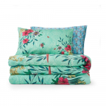 Roheline/sinine satiin-puuvillane voodipesu kaheinimesevoodile 200x200 cm Paradise Parrot - Matthew Williamson