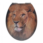 3D-kujutisega ja h&otilde;lpsasti sulguv WC-iste , 44,5 x 38 cm Lion - Wenko