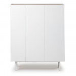 Valge k&otilde;rge tammedekooriga kummut 95x120 cm Arista &ndash; Teulat