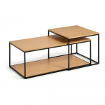 &Uuml;mmargune tammedekooriga diivanilaud 2 tk 50x100 cm komplektis Yoana - Kave Home