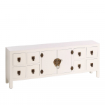 Valge madal kummut 130x50,5 cm Oriente - Ixia