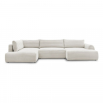 Kreem velvetist nurgadiivanvoodi (parem nurk/U-kujuline) Lucien - Bobochic Paris