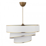 Valge-kuldne rippvalgusti tekstiilist varjuga &oslash; 40 cm Couper - Opviq lights