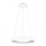 Valge LED-dimmerdatav rippvalgusti metallist varjuga &oslash; 62 cm Cardona - Trio