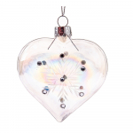 Klaasist j&otilde;ulukaunistus 8,5 cm Heart &ndash; Dakls
