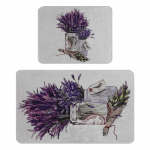 Lillad-helehallid vannitoamatid 2tk komplektis 60x100 cm Purpura - Foutastic