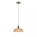 Messingiv&auml;rvi-merevaigukollane rippvalgusti klaasist varjuga &oslash; 25,5 cm Kurage - Marksl&ouml;jd