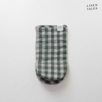 Linane pajakinnas Forest Green Gingham - Linen Tales