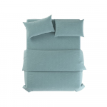 Helesinine linane voodipesu &uuml;heinimesevoodile 135x200 cm Aqua - Native Natural