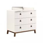 Beež laste kummut m&auml;hkimislauaga 98,5x94x57 cm Sezane - Vipack