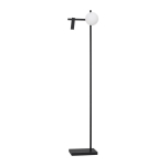 Valge/must metallist LED-p&otilde;randalamp painduva konstruktsiooni ja klaasist varjuga (k&otilde;rgus 150 cm) Joline - Nova Luce