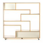 Valge raamaturiiul puidust servaga 140x143 cm Southbury - Woodman