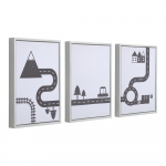 3 mustvalge maalikomplekt, 30 x 42 cm Nisi - Kave Home