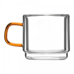 2 topelt seinaga kruusi komplekt, 80 ml Amber - Vialli Design