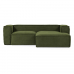 Roheline kordvillane nurgadiivan (paremas nurgas) Blok - Kave Home