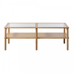 Klaaspinnaga puiduv&auml;rvi diivanilaud 41x60 cm Elba - Unique Furniture