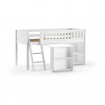 Valge t&otilde;stetud m&auml;nnipuidust lastevoodi koos panipaigaga voodi 90x200 cm SCOTT - Vipack