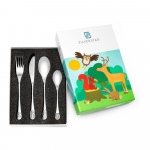 Roostevabast terasest laste s&ouml;&ouml;giriistad h&otilde;bedased 4 tk Forest Animals - Zilverstad