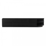 Must m&auml;nnipuidust modulaarne telerilaud 228x40 cm Finca - WOOOD