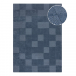 Tumesinine k&auml;sitsi kootud villane vaip 120x170 cm Checkerboard - Flair Rugs