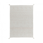Valge pestav k&auml;sitsi kootud puuvillane vaip 120x160 cm Tribu Natural - Lorena Canals
