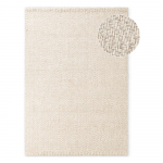 Kreem-elevandiluu v&auml;rvi k&auml;sitsi kootud villasegust vaip 160x230 cm Majoli - Elle Decoration