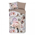 Hall-pruun pikendatud satiin-puuvillast voodipesu &uuml;heinimesevoodile 140x220 cm Colinda - Descanso