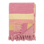 Kollane/roosa taaskasutatud puuvillast tekk 130x160 cm Isnel - Bloomingville