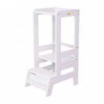 Valge m&auml;nnipuidust ronimistorn Montessori - Meowbaby