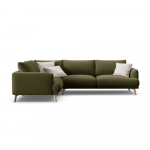 Roheline sametist nurgadiivan (vasak nurk/L-kujuline) Naomi - Micadoni