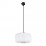 Valge metallist ripplamp tekstiilist varjuga, &oslash; 40 cm Madleine - Reality