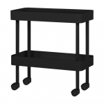 Must metallist mobiilne riiul 60x62x30 cm Nolle - noo.ma